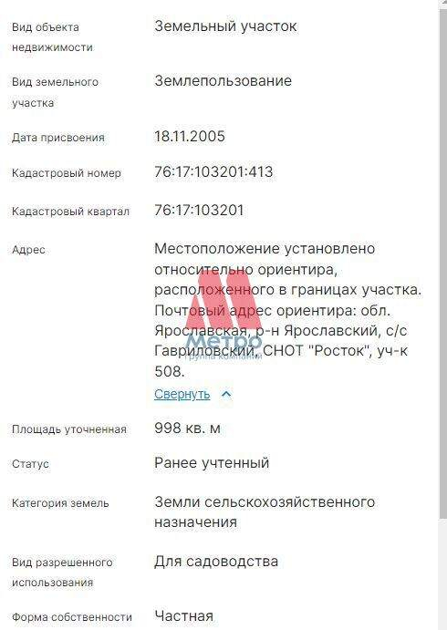 Продам земельный участок 1000 м.кв.