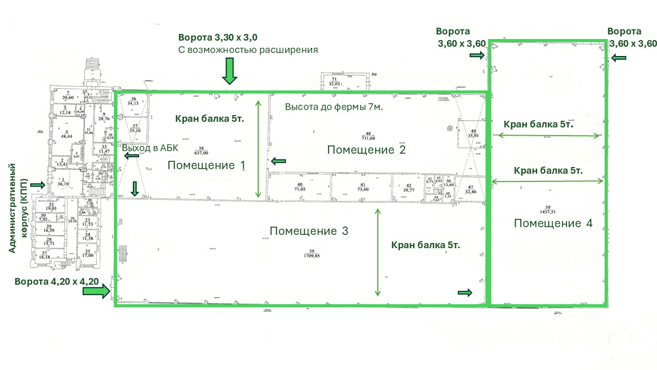 Сдам в аренду помещение свободного назначения 2870 м.кв.