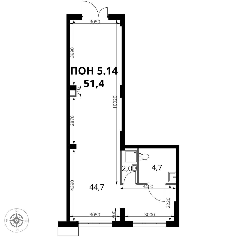 Продам помещение свободного назначения 51.4 м.кв.