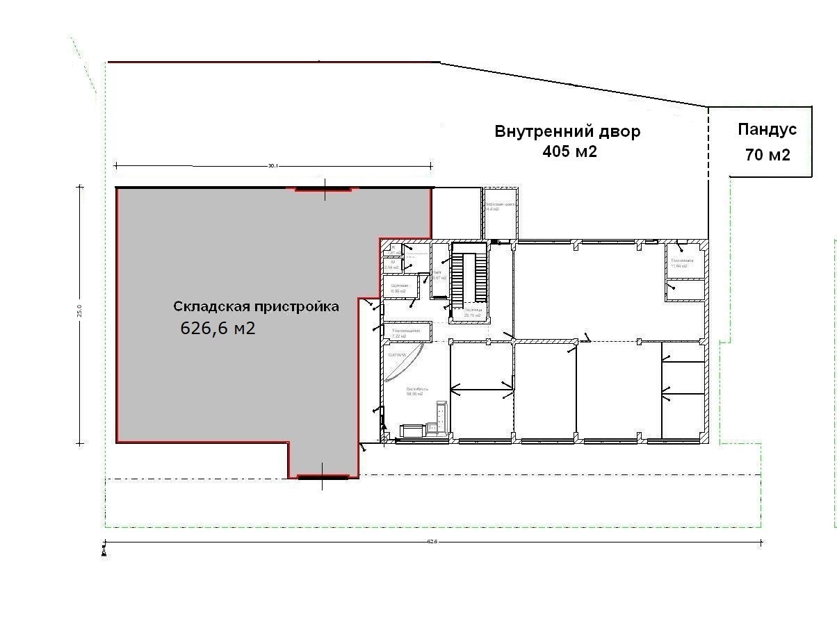 Сдам в аренду склад 626.6 м.кв.