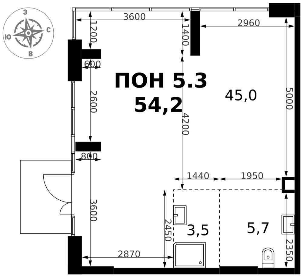 Продам помещение свободного назначения 54.2 м.кв.