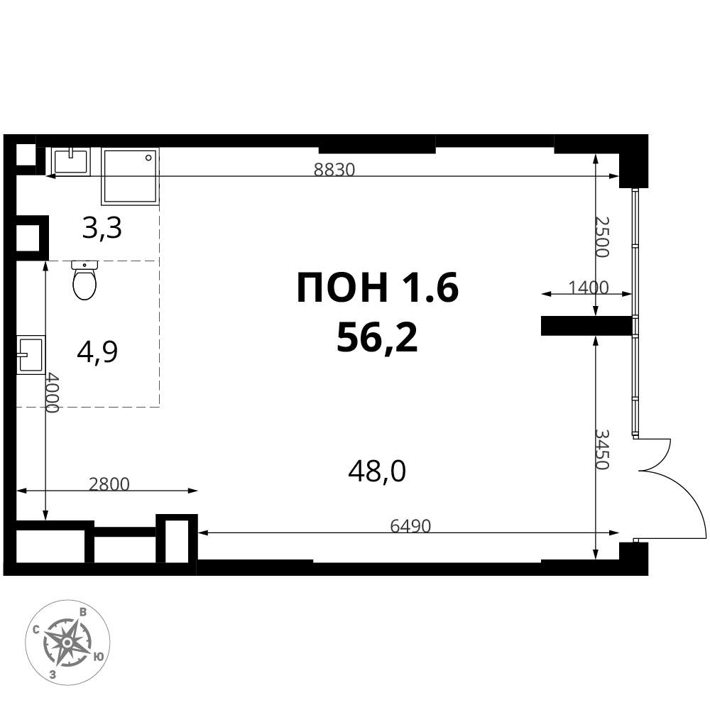 Продам помещение свободного назначения 56.2 м.кв.