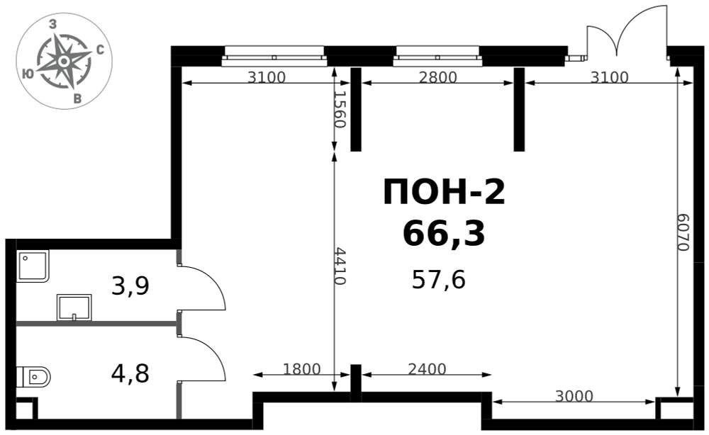 Продам помещение свободного назначения 66.3 м.кв.