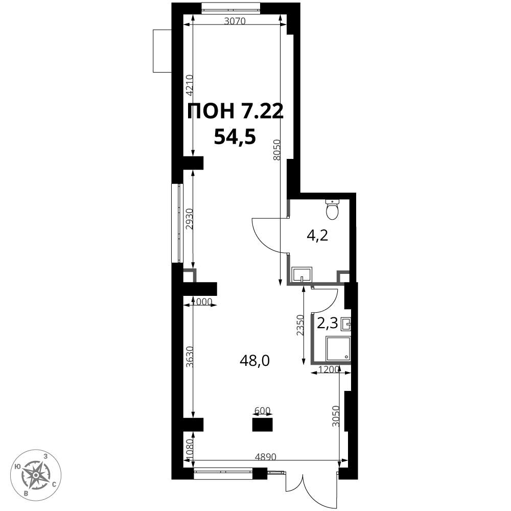Продам помещение свободного назначения 54.5 м.кв.