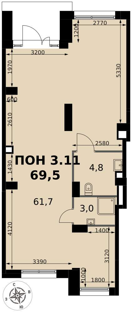 Продам помещение свободного назначения 69.5 м.кв.