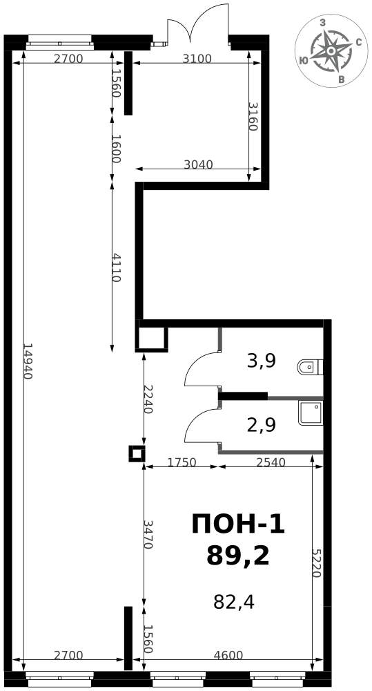 Продам помещение свободного назначения 89.2 м.кв.