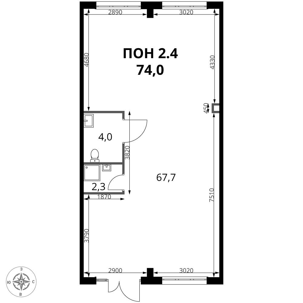Продам помещение свободного назначения 74 м.кв.