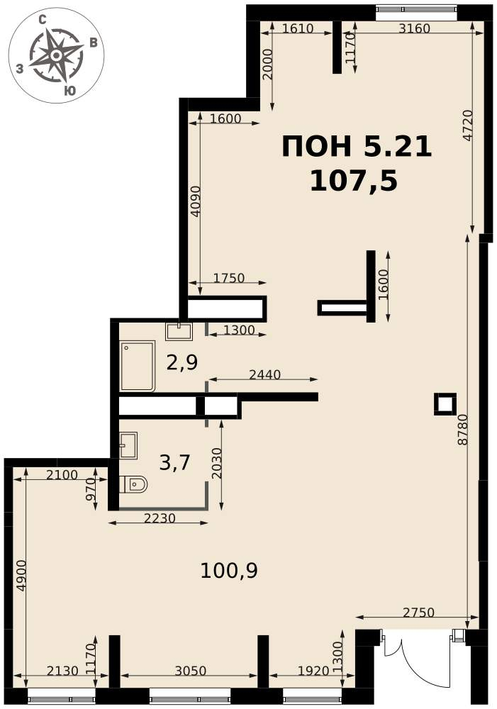 Продам помещение свободного назначения 107.5 м.кв.