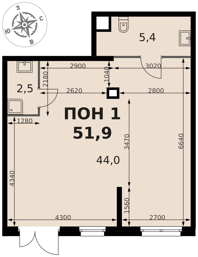 Продам помещение свободного назначения 51.9 м.кв.