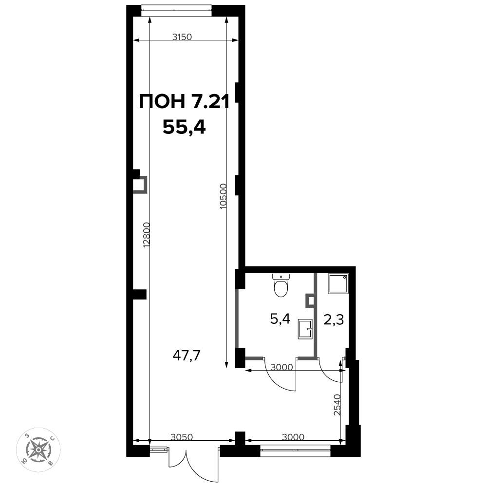 Продам помещение свободного назначения 55.3 м.кв.