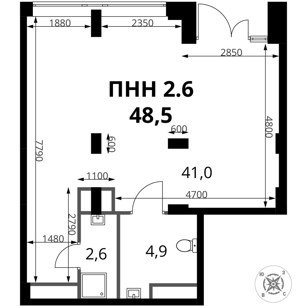Продам помещение свободного назначения 48.5 м.кв.