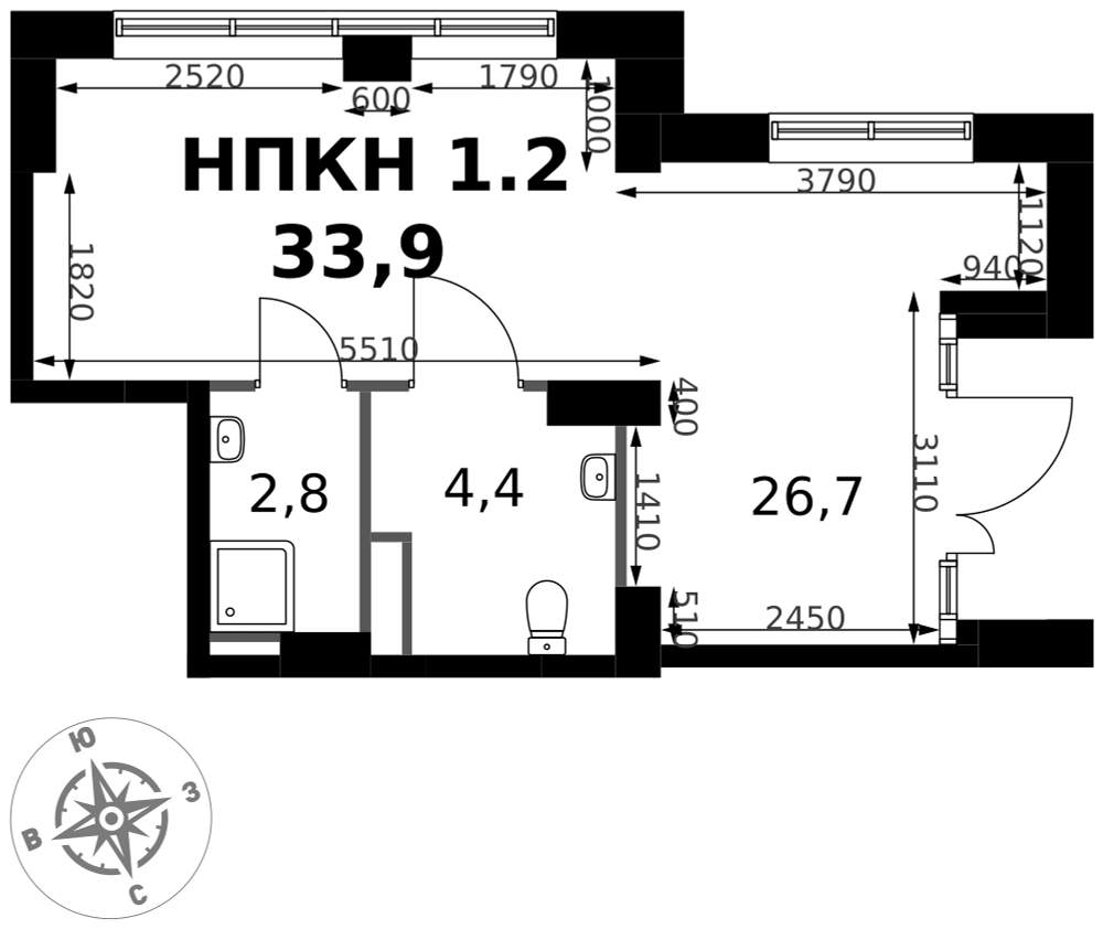 Продам помещение свободного назначения 33.9 м.кв.