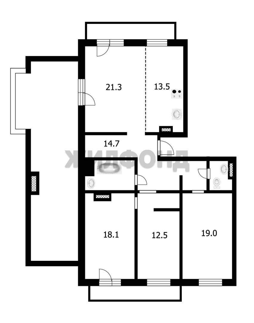 Квартира на продажу в Иркутске, Старо-Кузьмихинская улица, 48/1 фото №6