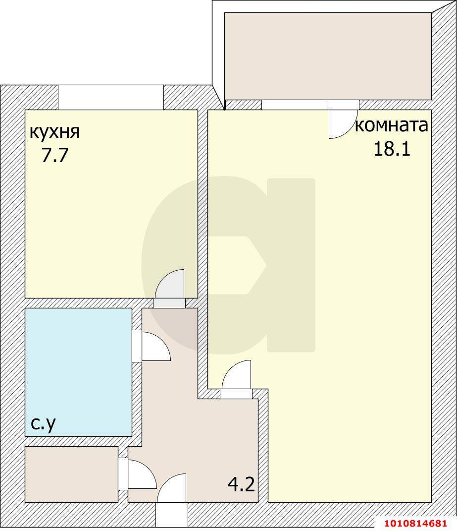 Продажа 1-комнатной квартиры, Краснодар, Тепличная улица,  д.48