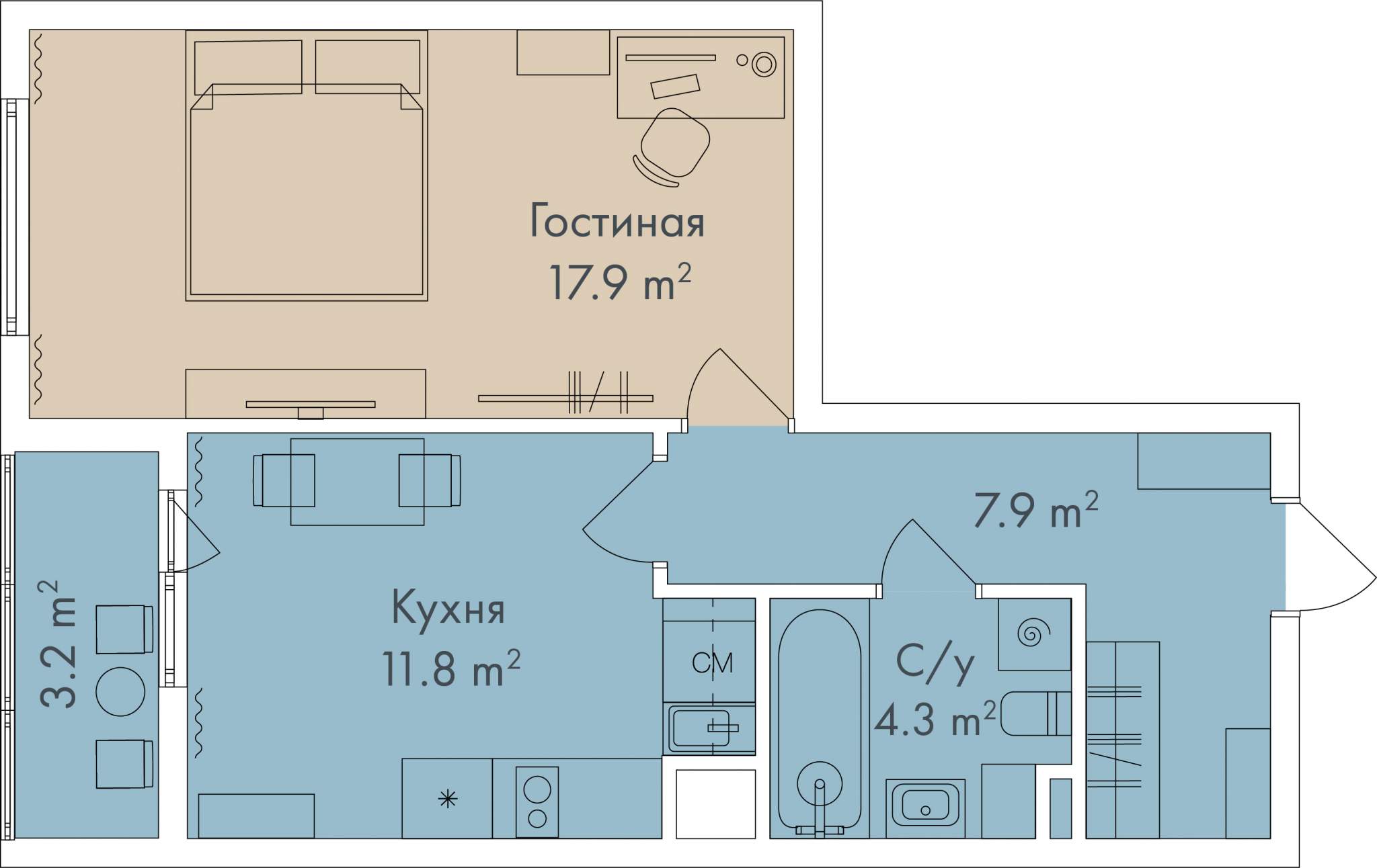Аренда 1-комнатной квартиры, Санкт-Петербург, Академика Павлова улица,  д.6к5