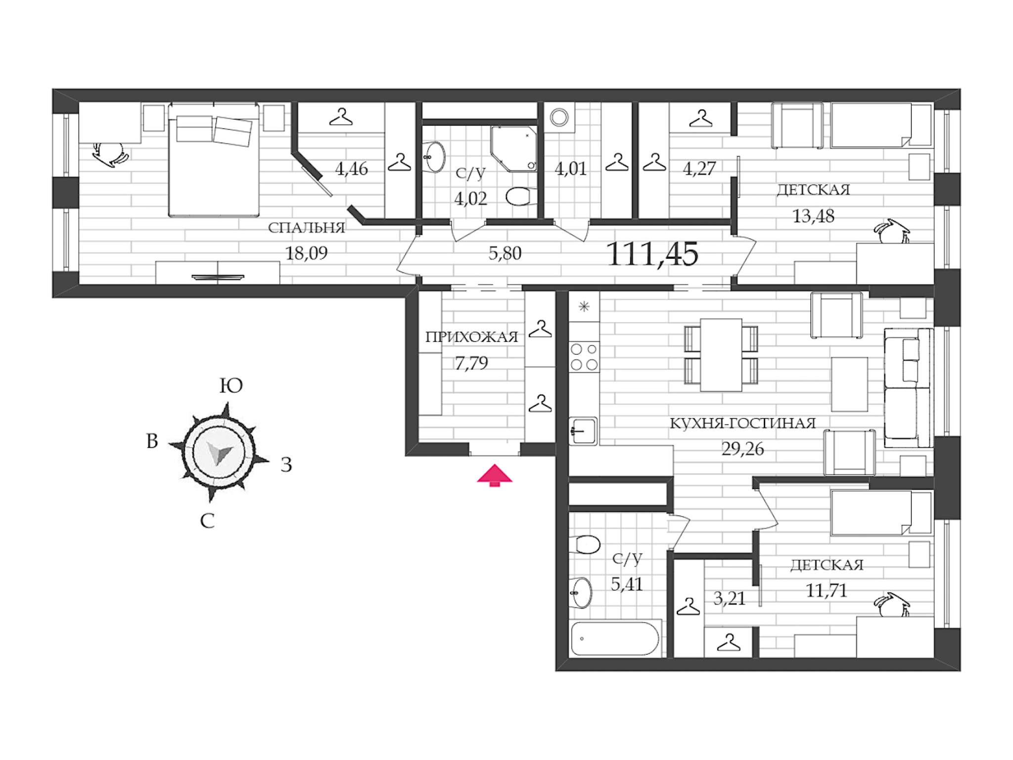 Продажа 3-комнатной новостройки, Москва, Шмитовский проезд,  д.39