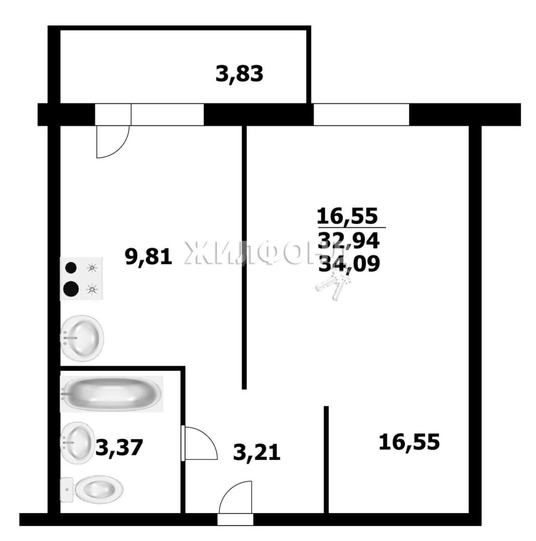 Продажа 1-комнатной квартиры, Каменка, Олимпийской Славы микрорайон,  д.2