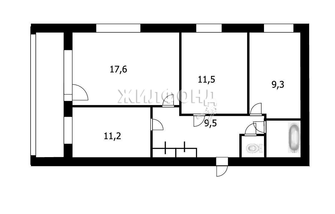 Продажа 3-комнатной квартиры, Марусино, Комсомольская улица,  д.37