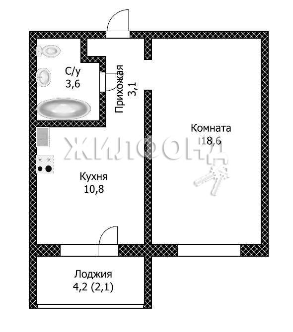 Продажа 1-комнатной квартиры, Барнаул, Власихинская улица,  д.65ак3