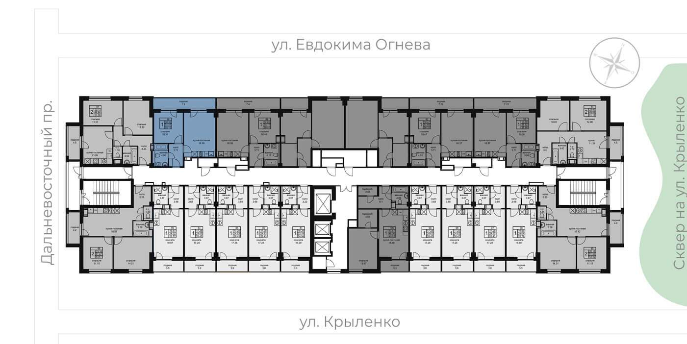 Продажа 1-комнатной новостройки, Санкт-Петербург, Крыленко улица,  д.14