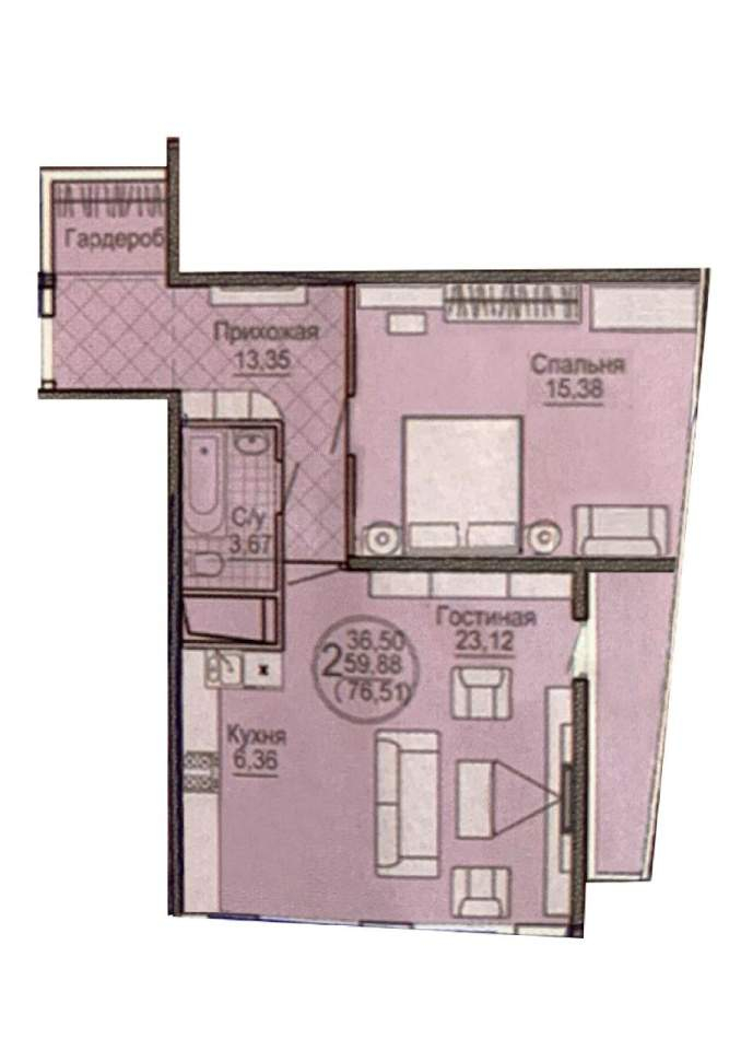 Продажа 2-комнатной квартиры, Анапа, Крепостная улица,  д.51