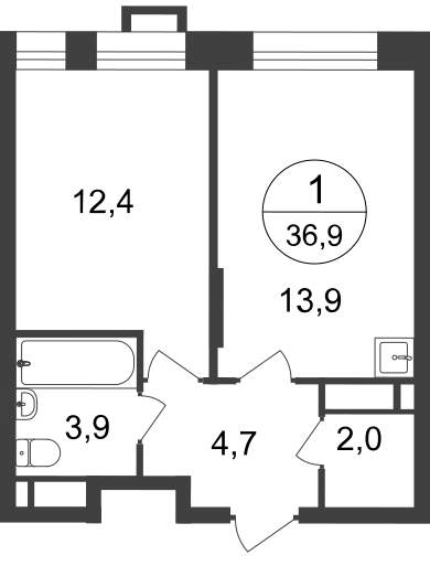 Продажа 1-комнатной новостройки, Московский, 7 фаза,  д.к2