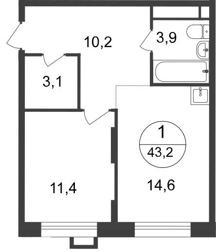 Продажа 1-комнатной новостройки, Московский, 7 фаза,  д.к2