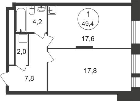 Продажа 1-комнатной новостройки, Московский, 11 фаза,  д.к4