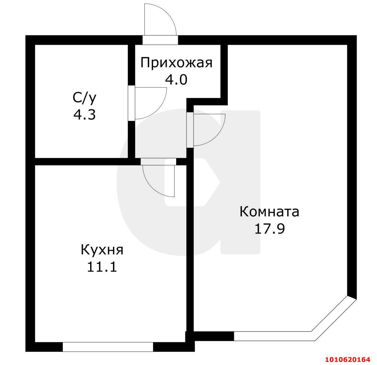Продажа 1-комнатной квартиры, Российский, им. Бигдая улица,  д.11