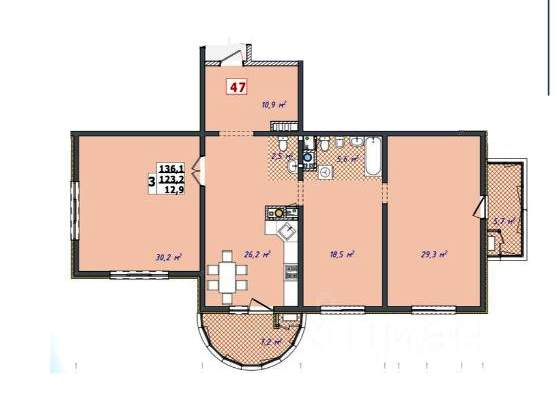 Продажа 3-комнатной квартиры, Геленджик, Гринченко улица,  д.21