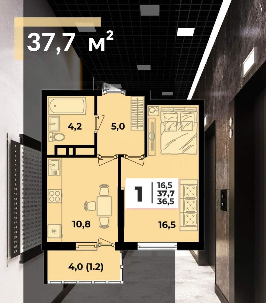 Продажа 1-комнатной новостройки, Новороссийск, Куникова улица,  д.47