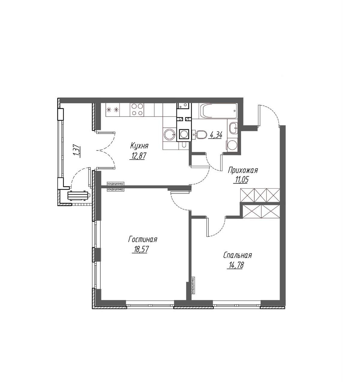 Продажа 2-комнатной квартиры, Новороссийск, Ленина проспект,  д.50