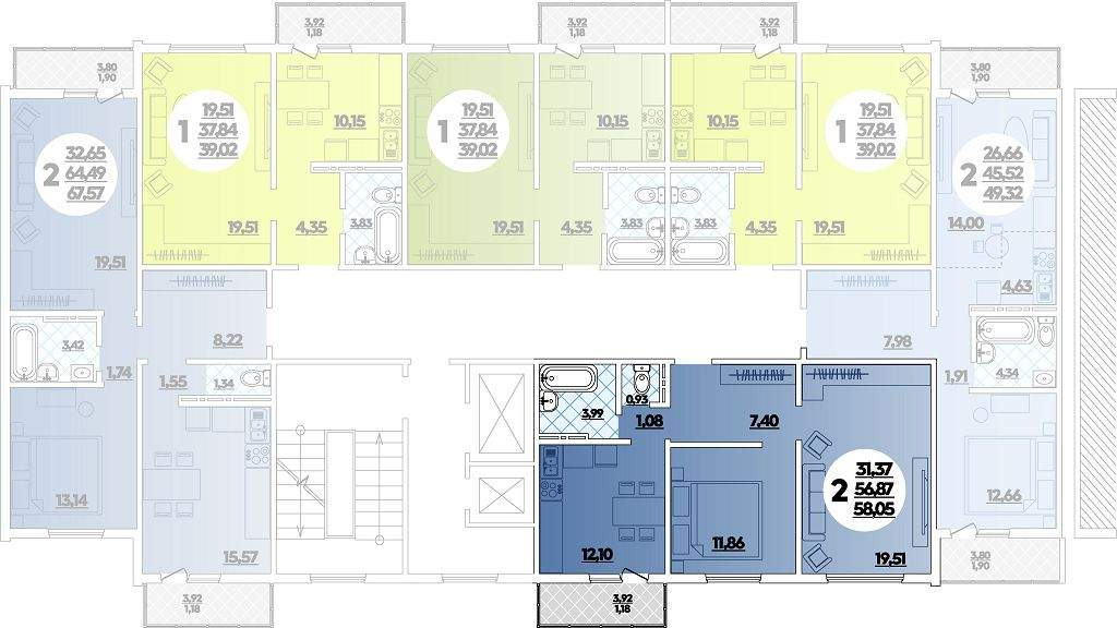 Продажа 2-комнатной квартиры, Новороссийск, Мурата Ахеджака улица,  д.17