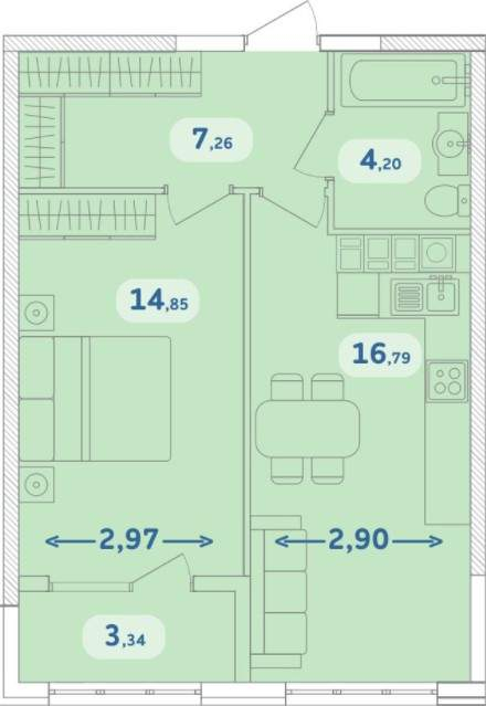 Продажа 1-комнатной квартиры, Новороссийск, Хворостянского улица,  д.21