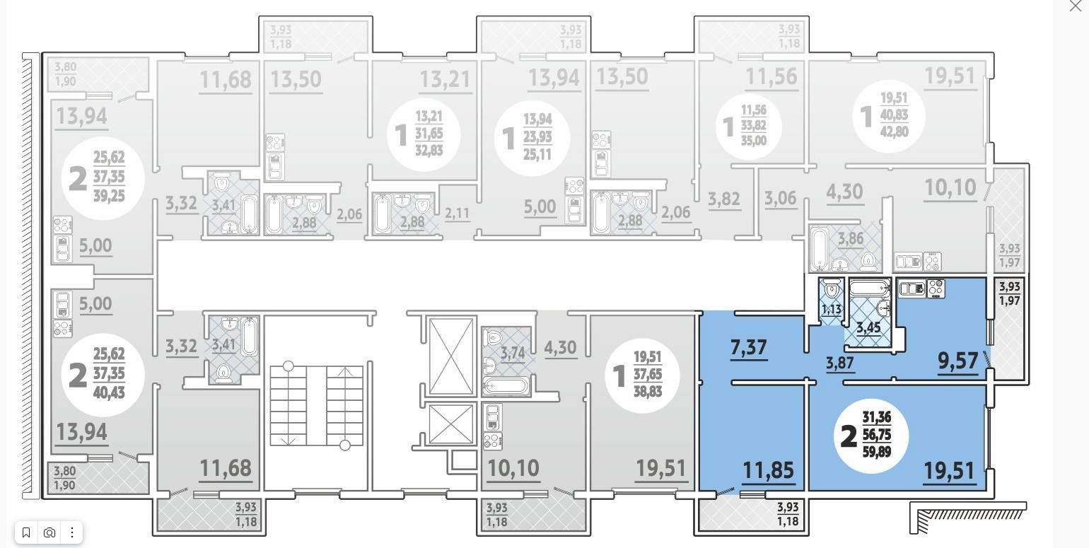 Продажа 2-комнатной новостройки, Новороссийск, Мурата Ахеджака улица,  д.17