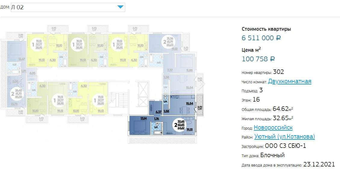 Продажа 2-комнатной квартиры, Новороссийск, Котанова улица,  д.2