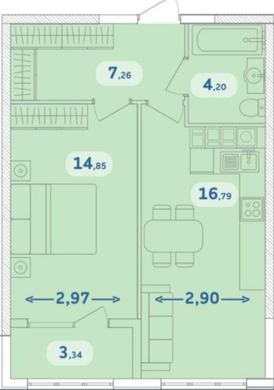 Продажа 2-комнатной квартиры, Новороссийск, Хворостянского улица,  д.21