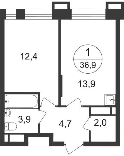 Продажа 1-комнатной новостройки, Московский, 7 фаза,  д.к2