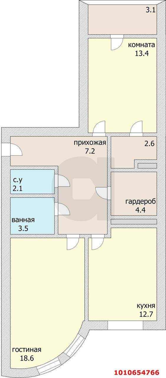 Продажа 2-комнатной квартиры, Краснодар, Артезианская улица,  д.10