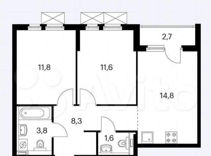 Продажа 2-комнатной квартиры, Новороссийск, Григорьева улица,  д.12к1