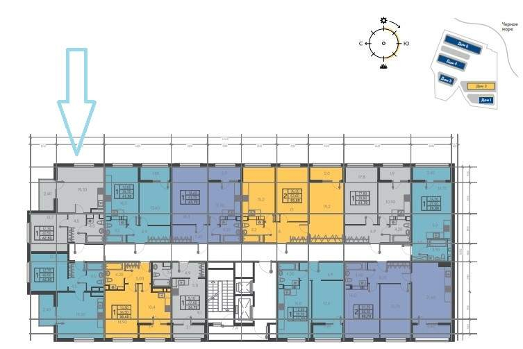 Продажа 1-комнатной новостройки, Новороссийск, Дзержинского проспект,  д.1