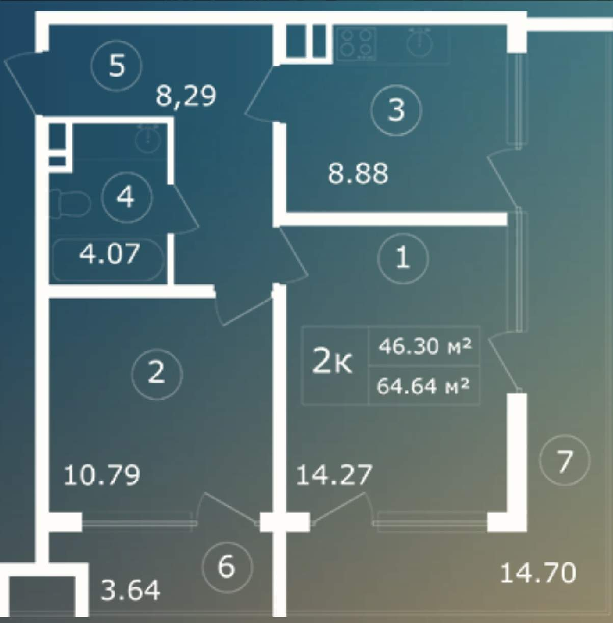 Продажа 2-комнатной квартиры, Коктебель, Арматлукская улица,  д.2