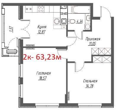 Продажа 2-комнатной квартиры, Новороссийск, Ленина проспект,  д.50