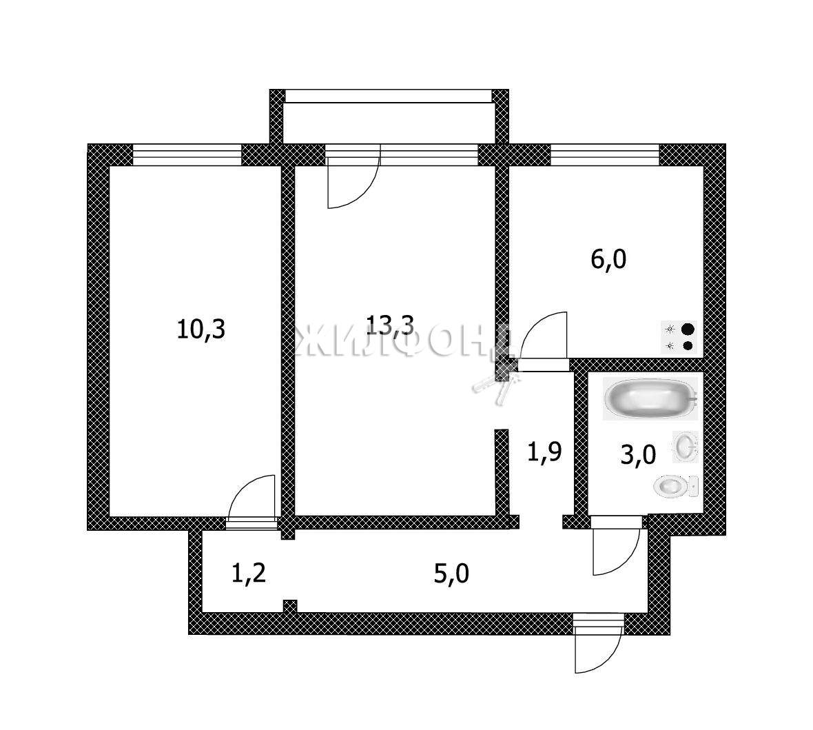 Продажа 2-комнатной квартиры, Барнаул, 40 лет Октября улица,  д.36