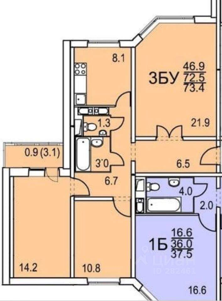 Продажа 3-комнатной квартиры, Москва, Профсоюзная улица,  д.98к6