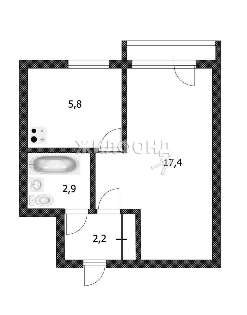 Продажа 1-комнатной квартиры, Барнаул, Комсомольский проспект,  д.109