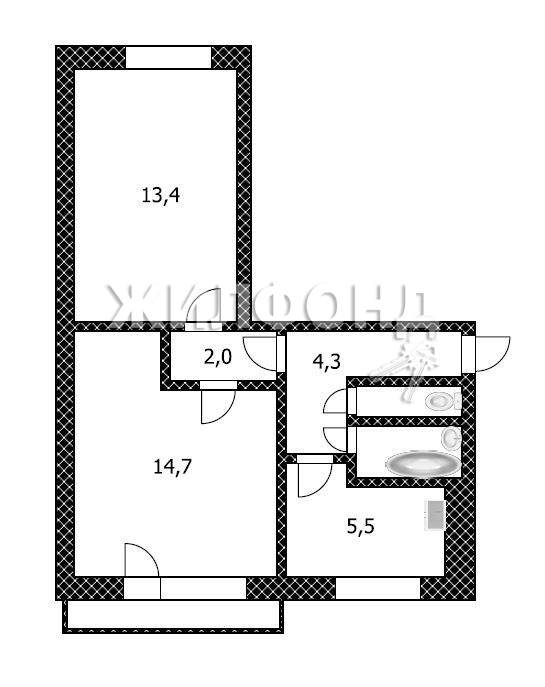 Продажа 2-комнатной квартиры, Барнаул, Попова улица,  д.55