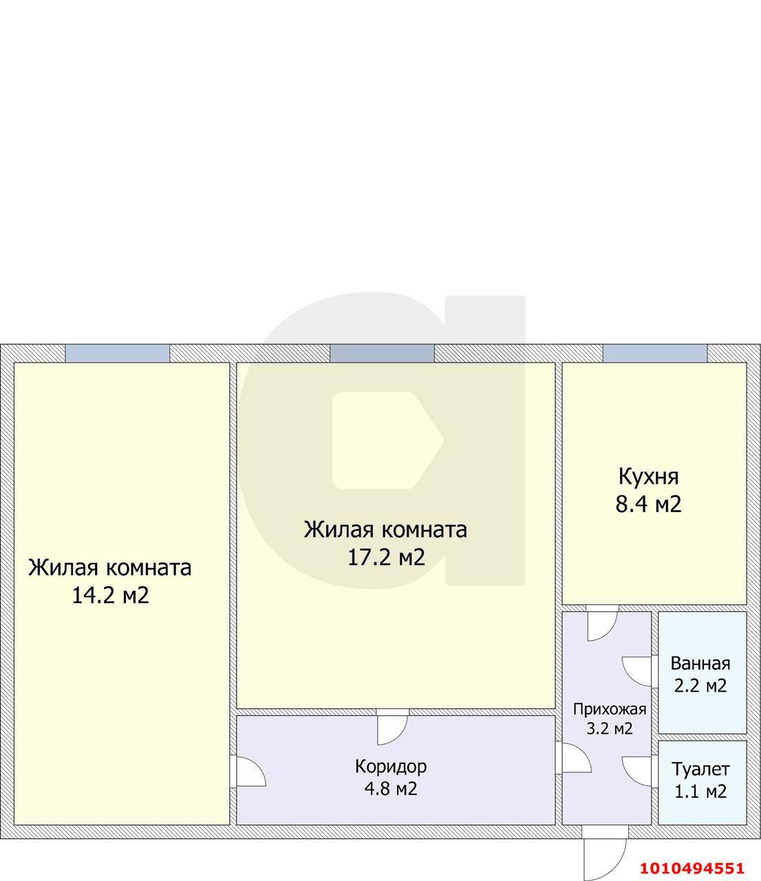 Продажа 2-комнатной квартиры, Краснодар, Кошевая улица,  д.1