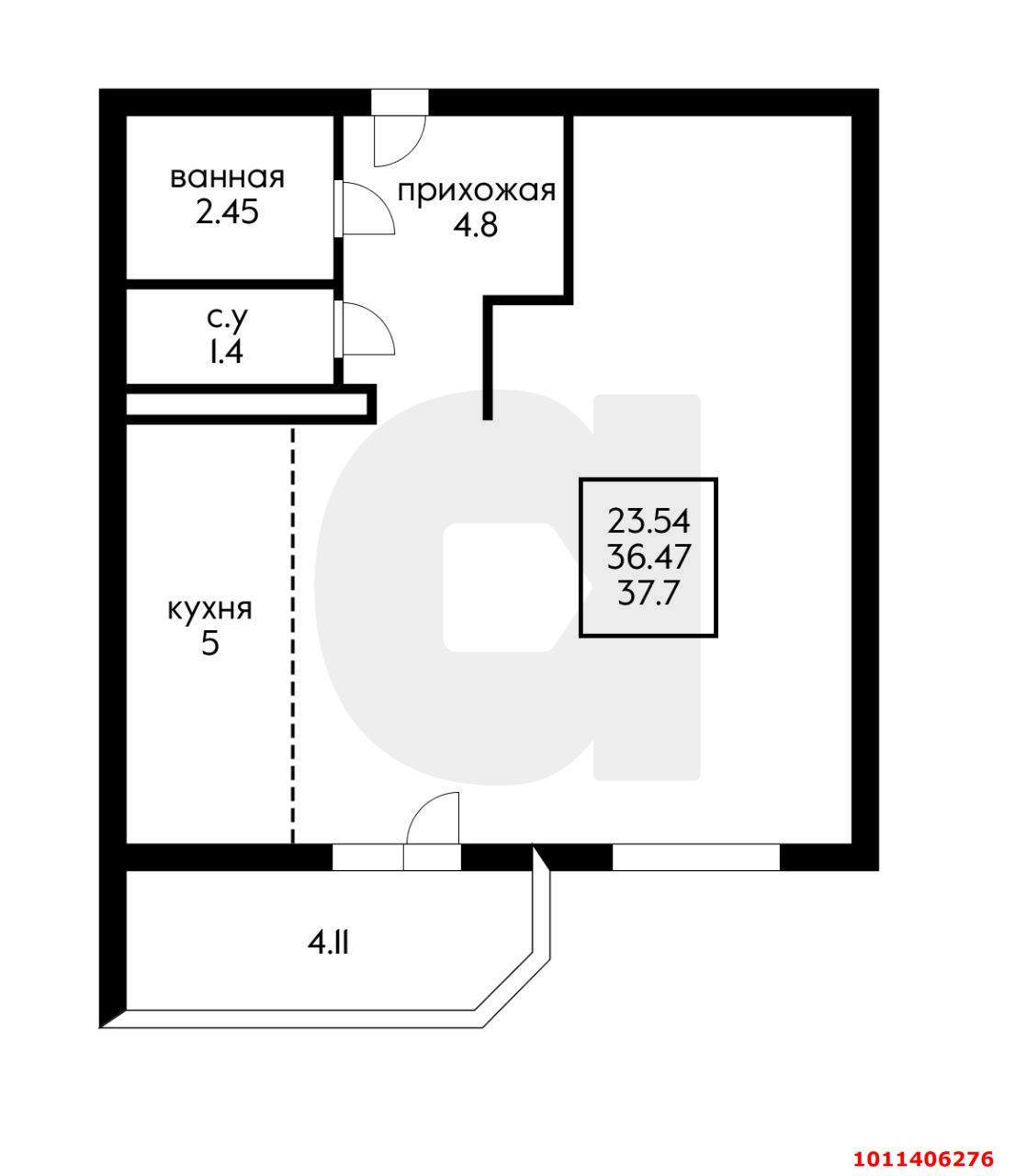 Продажа 1-комнатной квартиры, Краснодар, им. Героя Советского Союза Николая Воробьёва улица,  д.11