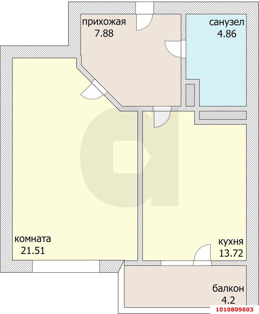 Продажа 1-комнатной квартиры, Краснодар, Октябрьская улица,  д.181/2к3